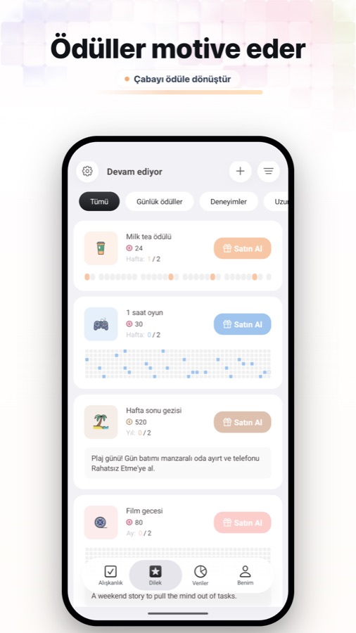 Fun Habit rewards and wish goals screenshot